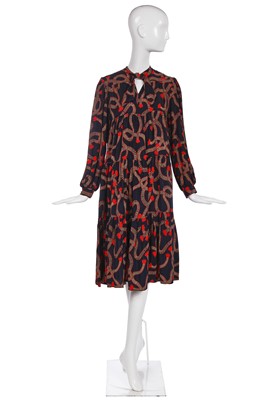 Lot 320 - An Ossie Clark/Celia Birtwell for Radley printed viscose smock-dress, 1970s