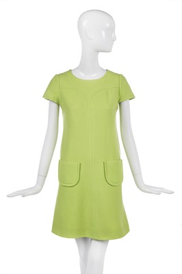 Lot 287 - A Courrèges lime-green wool mini dress, circa 1968