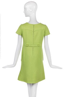 Lot 287 - A Courrèges lime-green wool mini dress, circa 1968