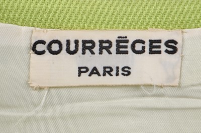 Lot 287 - A Courrèges lime-green wool mini dress, circa 1968