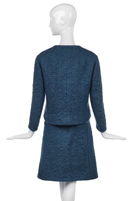 Lot 300 - A Christian Dior by Marc Bohan couture blue bouclé suit, Autumn-Winter 1962