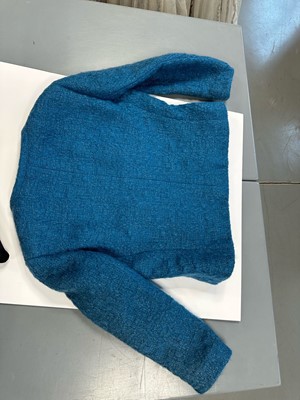 Lot 300 - A Christian Dior by Marc Bohan couture blue bouclé suit, Autumn-Winter 1962