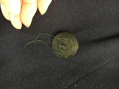 Lot 381 - A Marcel Rochas couture navy wool double-breasted coat, early 1950s