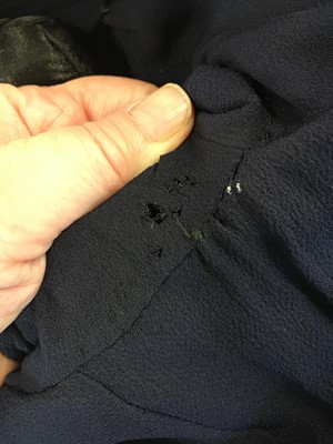 Lot 381 - A Marcel Rochas couture navy wool double-breasted coat, early 1950s