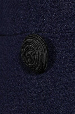 Lot 381 - A Marcel Rochas couture navy wool double-breasted coat, early 1950s