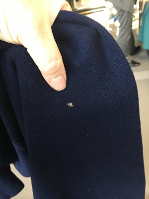 Lot 381 - A Marcel Rochas couture navy wool double-breasted coat, early 1950s