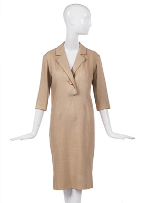 Lot 259 - A Christian Dior couture oatmeal wool dress, Autumn-Winter 1957