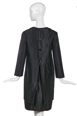 Lot 303 - A Christian Dior by Marc Bohan couture black satin suit, Autumn-Winter 1965-66