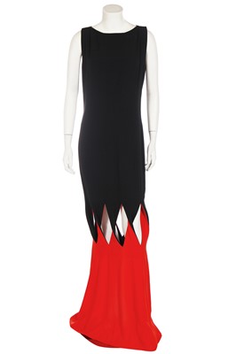 Lot 157 - A Pierre Cardin red and black crêpe dress, late 1990s