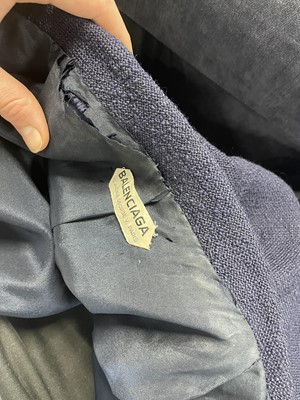 Lot 273 - A Balenciaga couture navy bouclé wool suit, circa 1966