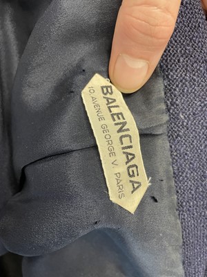 Lot 273 - A Balenciaga couture navy bouclé wool suit, circa 1966