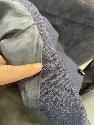 Lot 273 - A Balenciaga couture navy bouclé wool suit, circa 1966