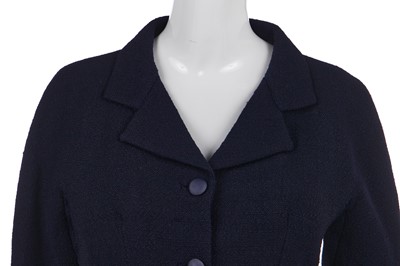 Lot 273 - A Balenciaga couture navy bouclé wool suit, circa 1966