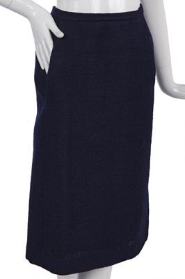 Lot 273 - A Balenciaga couture navy bouclé wool suit, circa 1966