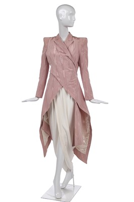 Lot 438 - A rare John Galliano blush-pink moiré faille tailcoat, 'Misia Diva (Pin Up)' collection, Spring-Summer 1995