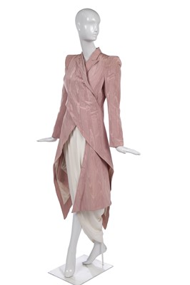 Lot 438 - A rare John Galliano blush-pink moiré faille tailcoat, 'Misia Diva (Pin Up)' collection, Spring-Summer 1995