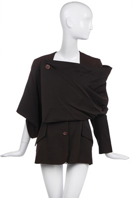 Lot 386 - A John Galliano brown gabardine jacket, 'Charles James' collection, Spring-Summer 1989