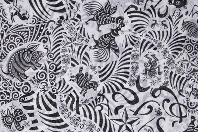 Lot 392 - Hilde Smith fabrics for BodyMap : '' Barbee takes a trip around nature's cosmic curves', Spring -Summer, 1985