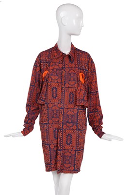 Lot 394 - A BodyMap 'Tarot' print coat/dress, 'Half World' collection, Autumn-Winter, 1985-86