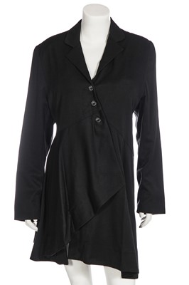 Lot 216 - A John Galliano black gabardine coat, 'The Rose' collection, Autumn-Winter 1987-88