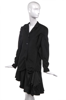 Lot 378 - A John Galliano black gabardine ensemble, 'The Rose' collection, Autumn-Winter 1987-88