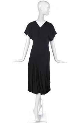 Lot 372 - A John Galliano black bias-cut viscose dress, 'Panniers' collection, Spring-Summer 1987