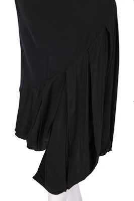 Lot 372 - A John Galliano black bias-cut viscose dress, 'Panniers' collection, Spring-Summer 1987