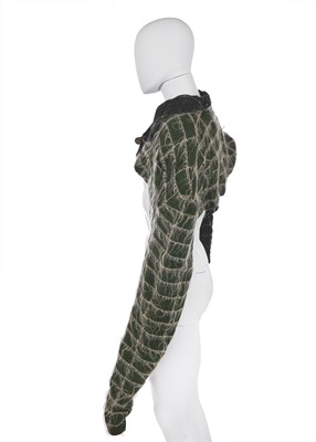 Lot 368 - A rare John Galliano Linton Tweed spencer-style jacket, 'The Ludic Game' collection, Autumn-Winter, 1985-86