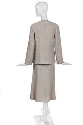 Lot 179 - A Chanel buff-coloured bouclé cotton suit, Spring-Summer 1999