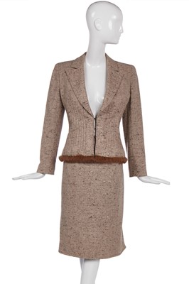 Lot 192 - A Valentino sand-coloured flecked wool suit, probably A/W 2000