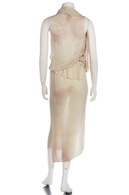 Lot 82 - A Vivienne Westwood ivory chiffon 'wine stain' peplos dress, 'Summertime' collection, spring-summer 2000