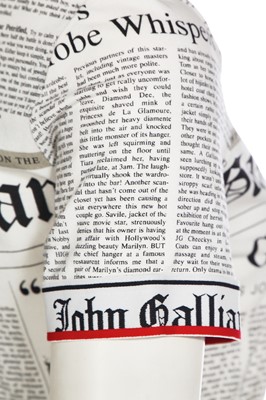 Lot 83 - A John Galliano newspaper and zebra print chiffon skirt, circa 2005