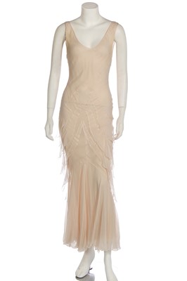 Lot 85 - A John Galliano champagne satin dress, 'Techno Romance' collection Autumn-Winter 2001-02
