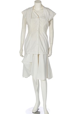 Lot 256 - A John Galliano white cotton ensemble, 'Blanche du Bois' collection, Spring-Summer 1988