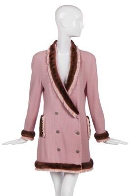 Lot 433 - A Christian Dior by John Galliano rose-pink wool coat-dress, 'Dior's Little Sweetheart Pin-Ups' collection,  A/W 1997