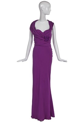 Lot 481 - A Christian Dior by John Galliano purple silk crepe evening gown, probably Cruise collection, 2000