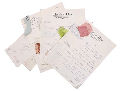 Lot 202 - Christian Dior for the Duchess of Windsor haute couture fashion sketches, invoices and correspondence, 1965 and 1969