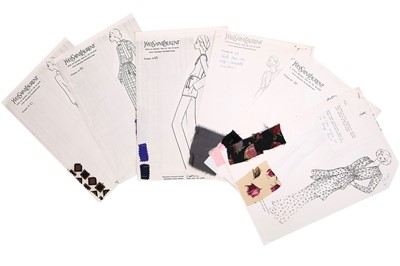 Lot 70 - Yves Saint Laurent for the Duchess of Windsor couture fashion sketches, 1969 to circa 1975