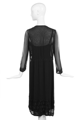 Lot 55 - A Chanel couture little black dress, designed by Jean Cazaubon and Yvonne Dudel, 1975