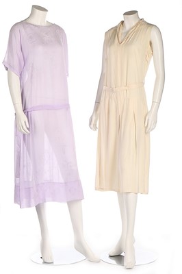 Lot 257 - Ten summer dresses, 1920s, including two...