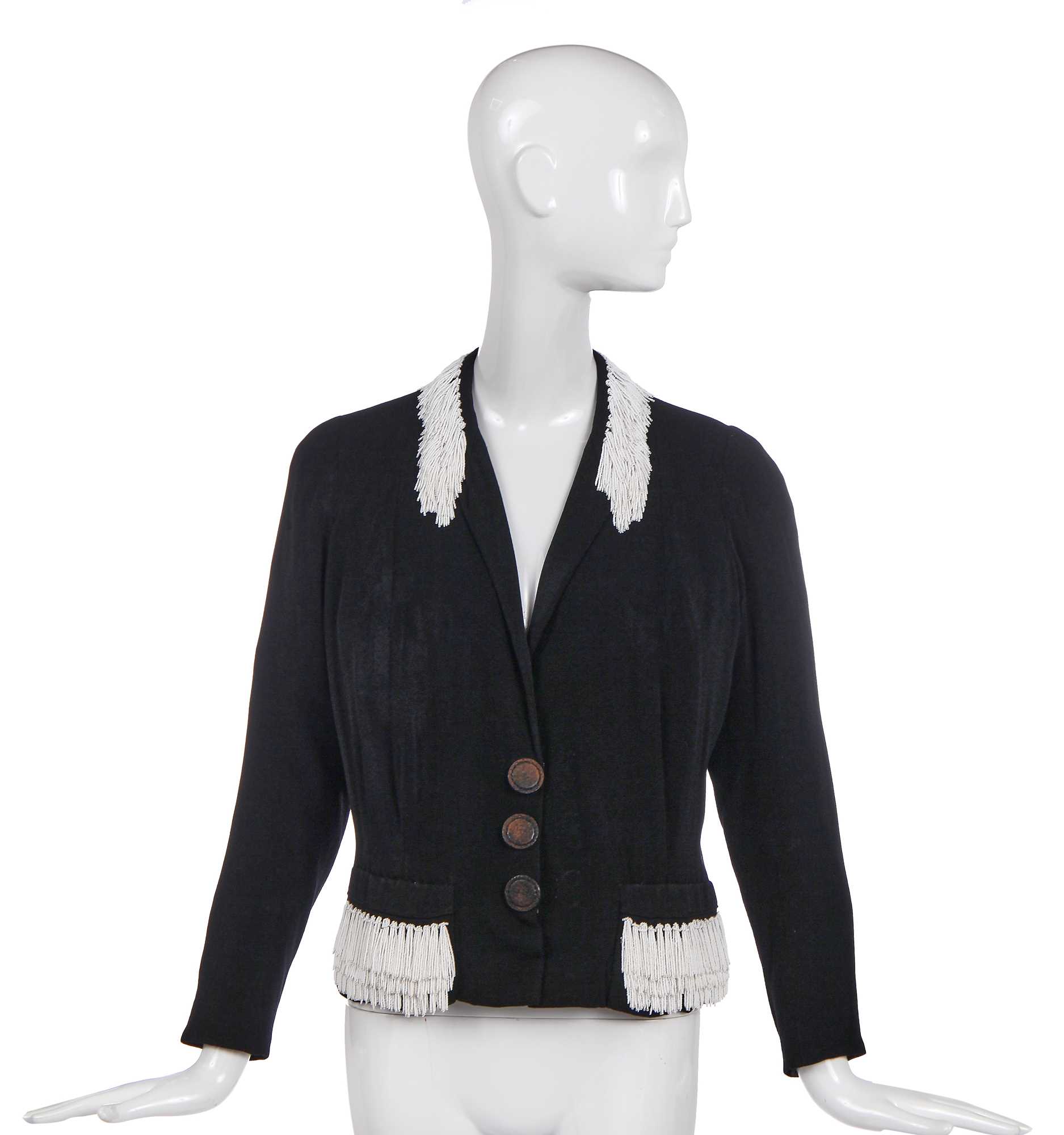 Lot 243 - An Elsa Schiaparelli couture black