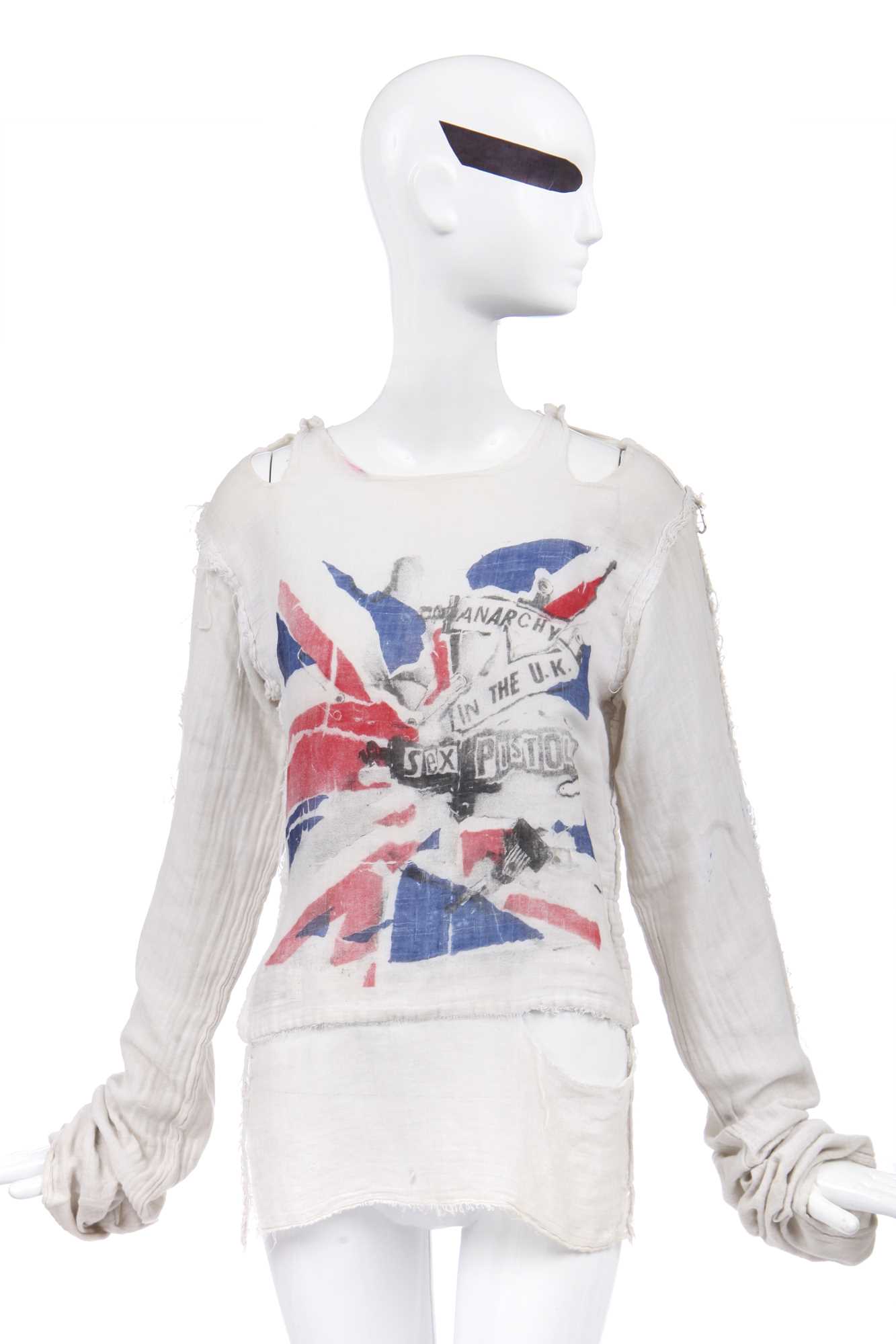 Click for high resolution Lot 6 - A Westwood/McLaren Seditionaries 'Anarchy' muslin bondage shirt, circa 1977