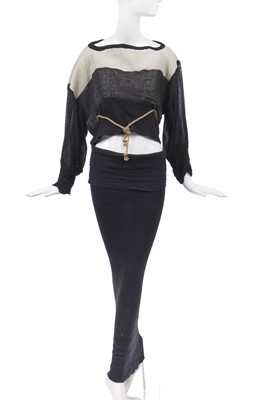 Lot 18 - A Westwood/McLaren grey tubular knit ensemble, 'Punkature' (Hobo) collection, Spring-Summer 1983