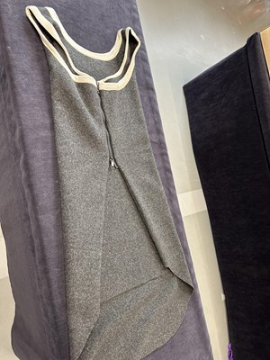 Lot 19 - A rare Westwood/McLaren grey wool 'Koo' tunic and trainers, 'Witches' collection, Autumn-Winter, 1983-4