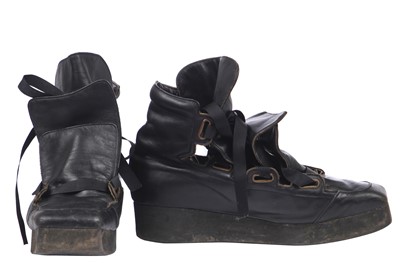 Lot 19 - A rare Westwood/McLaren grey wool 'Koo' tunic and trainers, 'Witches' collection, Autumn-Winter, 1983-4