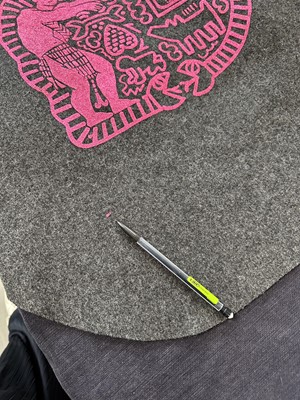 Lot 19 - A rare Westwood/McLaren grey wool 'Koo' tunic and trainers, 'Witches' collection, Autumn-Winter, 1983-4