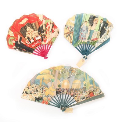 Lot 260 - A group of mainly advertising paper fans in...