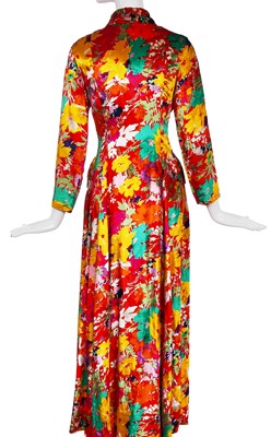 Lot 283 - An Ossie Clark/Celia Birtwell floral printed velvet dress, 1969