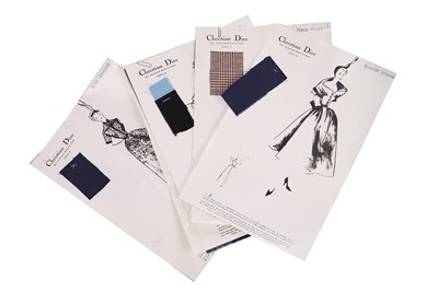 Lot 251 - Christian Dior couture fashion sketches, 'Trompe l'Oeil line, Spring-Summer 1949