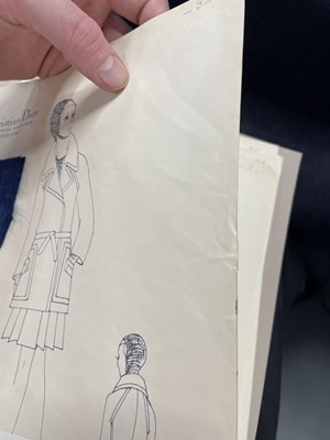 Lot 306 - Christian Dior by Marc Bohan couture fashion sketches, Autumn-Winter 1968-69
